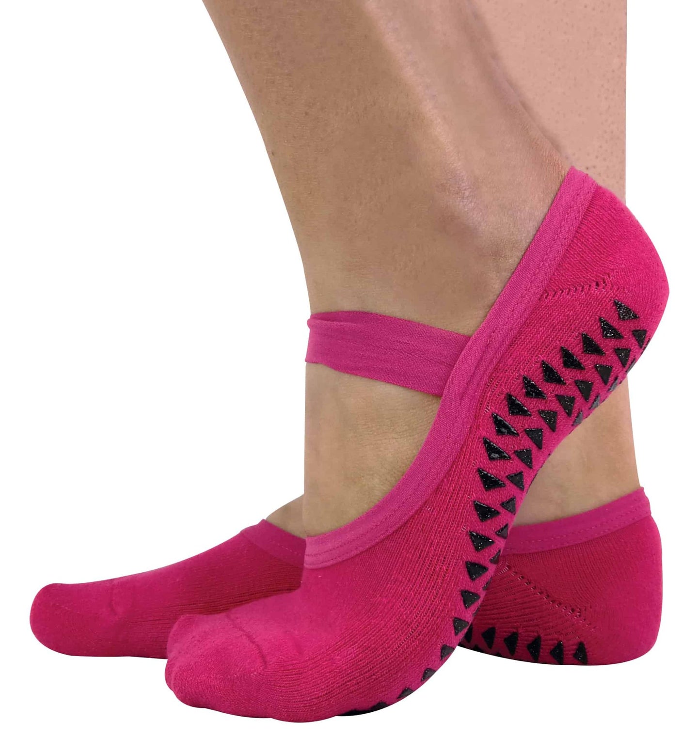 2 Pairs Ladies Non Slip Yoga Socks with Strap - Nexellus