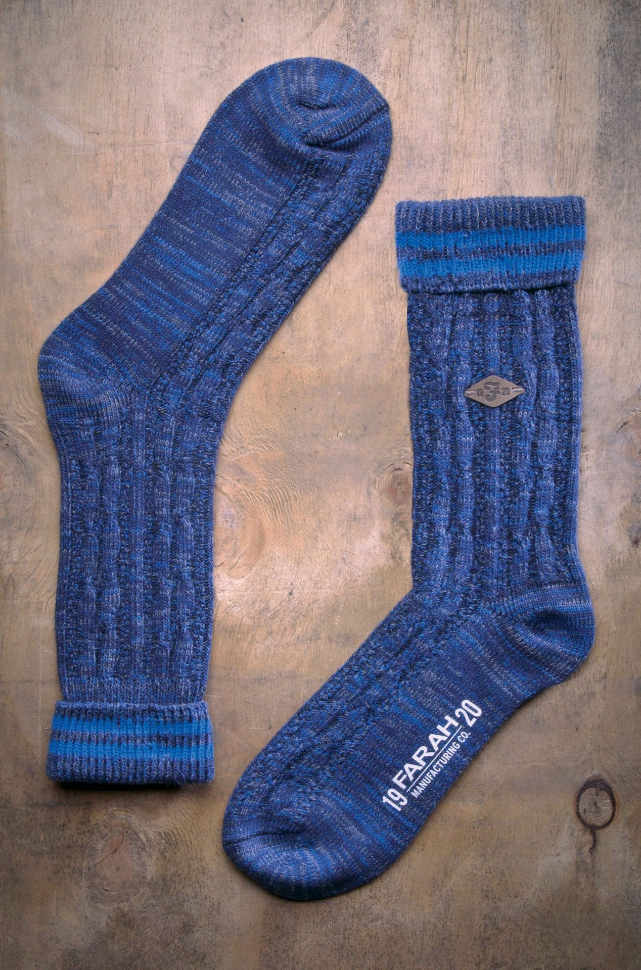 2 Pairs Mens Cable Knit Cotton Boot Dress Socks - Nexellus