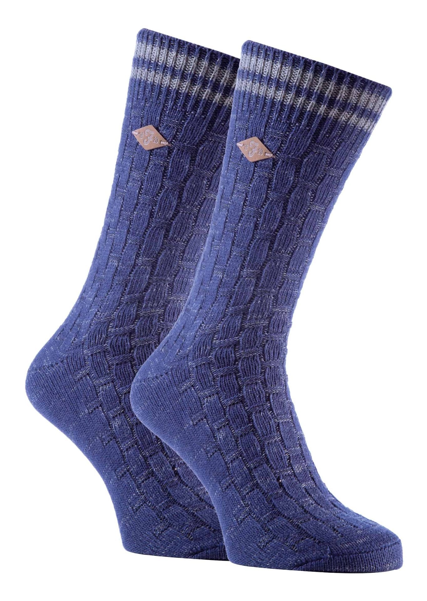 2 Pairs Mens Cotton Chunky Knitted Formal Socks - Nexellus