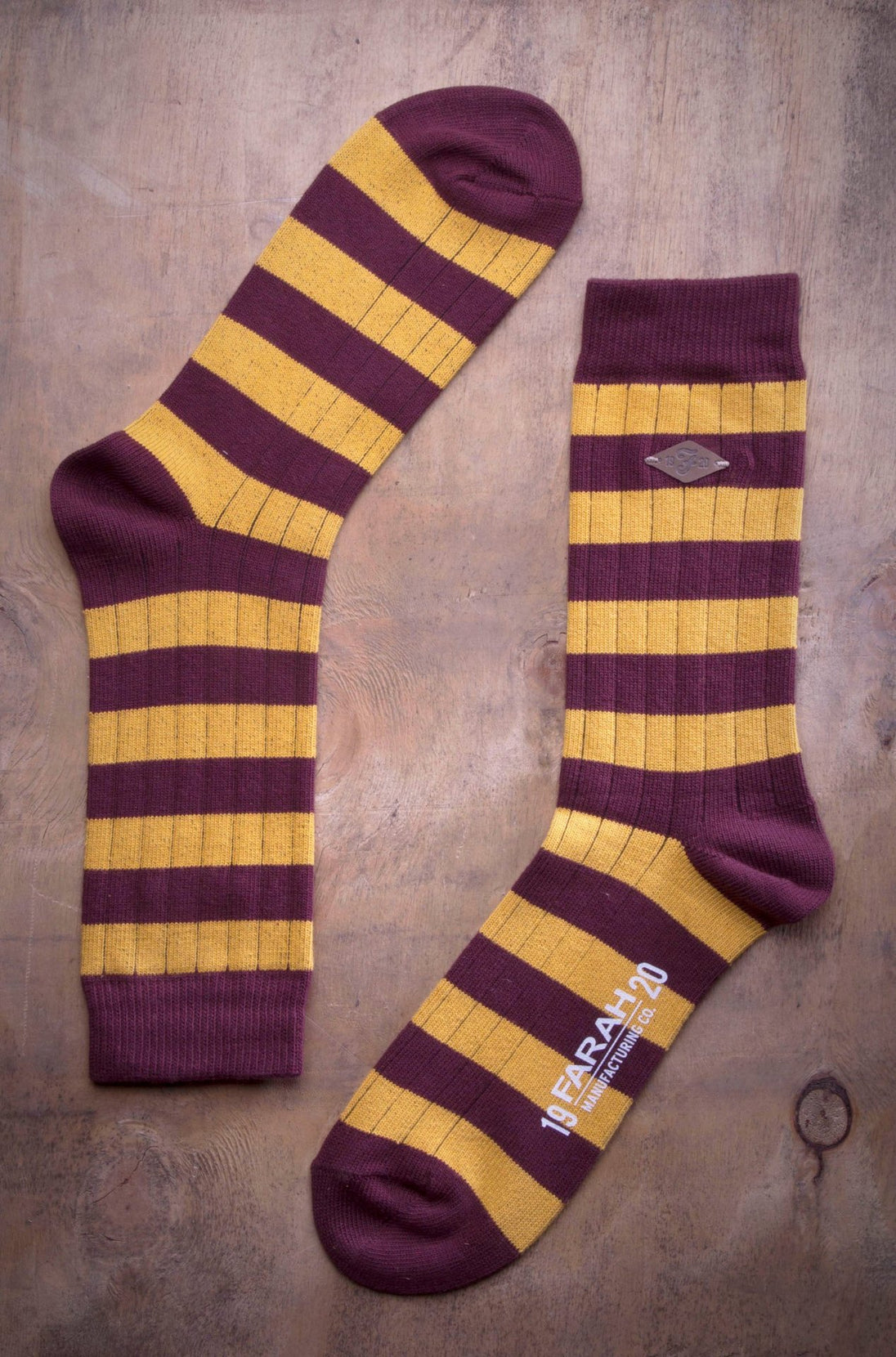 2 Pairs Mens Cotton Striped Ribbed Boot Socks - Nexellus