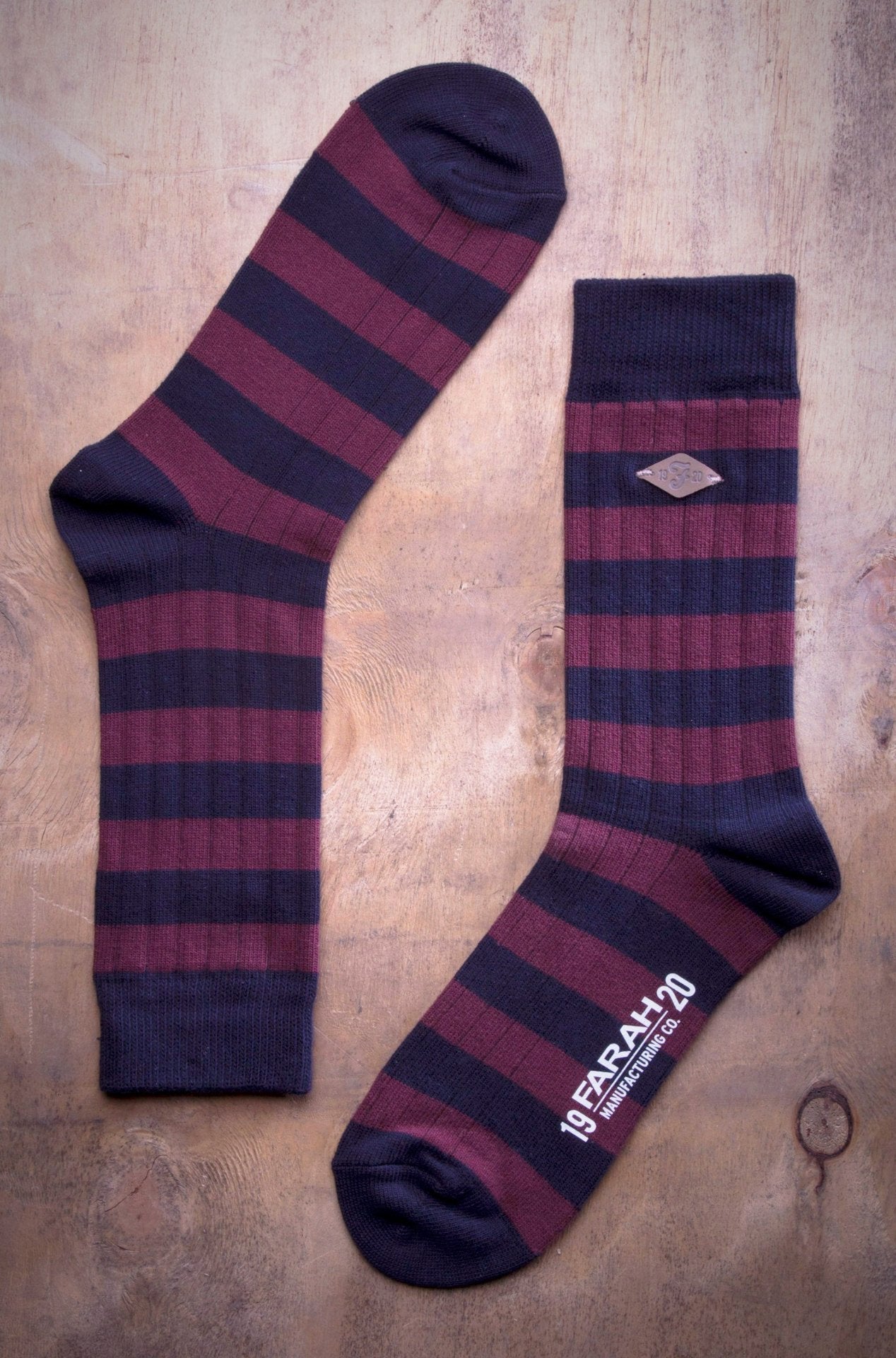 2 Pairs Mens Cotton Striped Ribbed Boot Socks - Nexellus