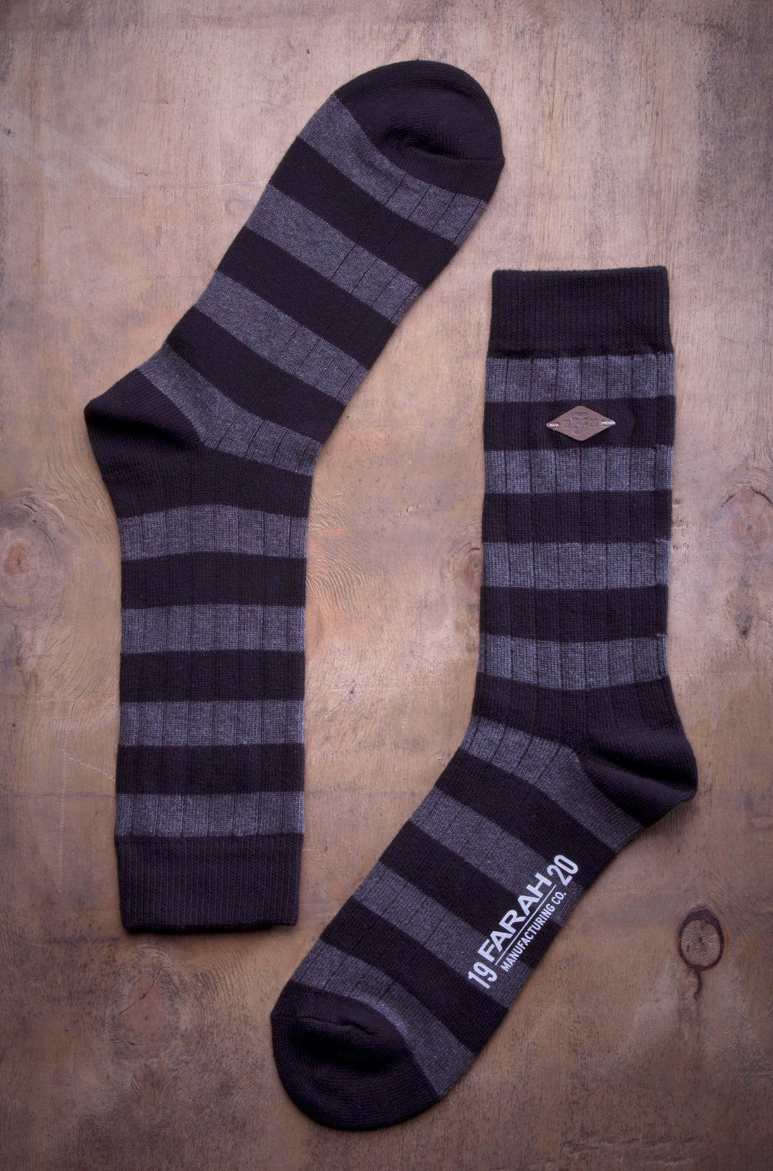 2 Pairs Mens Cotton Striped Ribbed Boot Socks - Nexellus