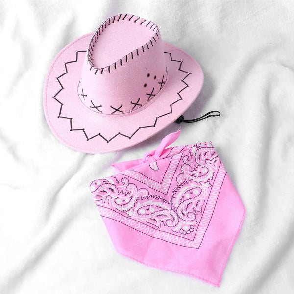 2 pcs set Head scarf and Cowboy Hat for children multivariant - Nexellus