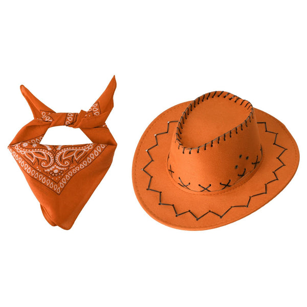 2 pcs set Head scarf and Cowboy Hat for children multivariant - Nexellus