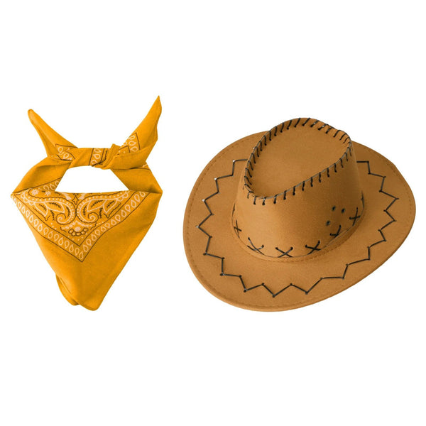 2 pcs set Head scarf and Cowboy Hat for children multivariant - Nexellus