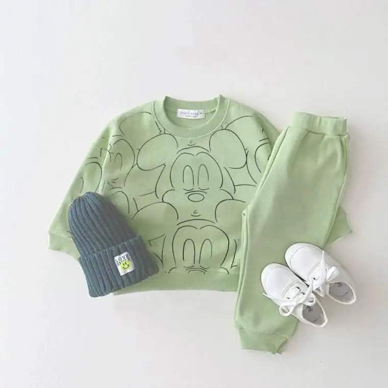 2 - Piece Cartoon Sweatshirt and Pants Tracksuit Set for Children Multivariant - Nexellus