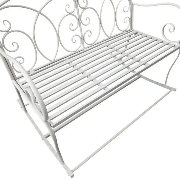 2 - seat rocking chair patio bench armrest metal outdoor park decorative - Nexellus