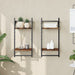 2 - Tier Wall Shelves with Bars 2 pcs Smoked Oak 30x25x65 cm - Nexellus