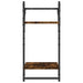 2 - Tier Wall Shelves with Bars 2 pcs Smoked Oak 30x25x65 cm - Nexellus