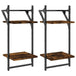 2 - Tier Wall Shelves with Bars 2 pcs Smoked Oak 30x25x65 cm - Nexellus