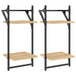 2 - Tier Wall Shelves with Bars 2 pcs Sonoma Oak 30x25x65 cm - Nexellus