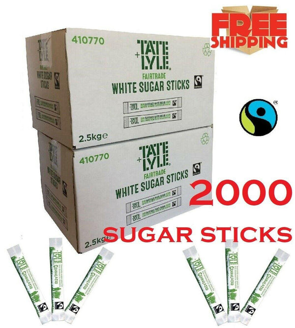 2000 White Granulated Sugar Sticks Sachets - Nexellus