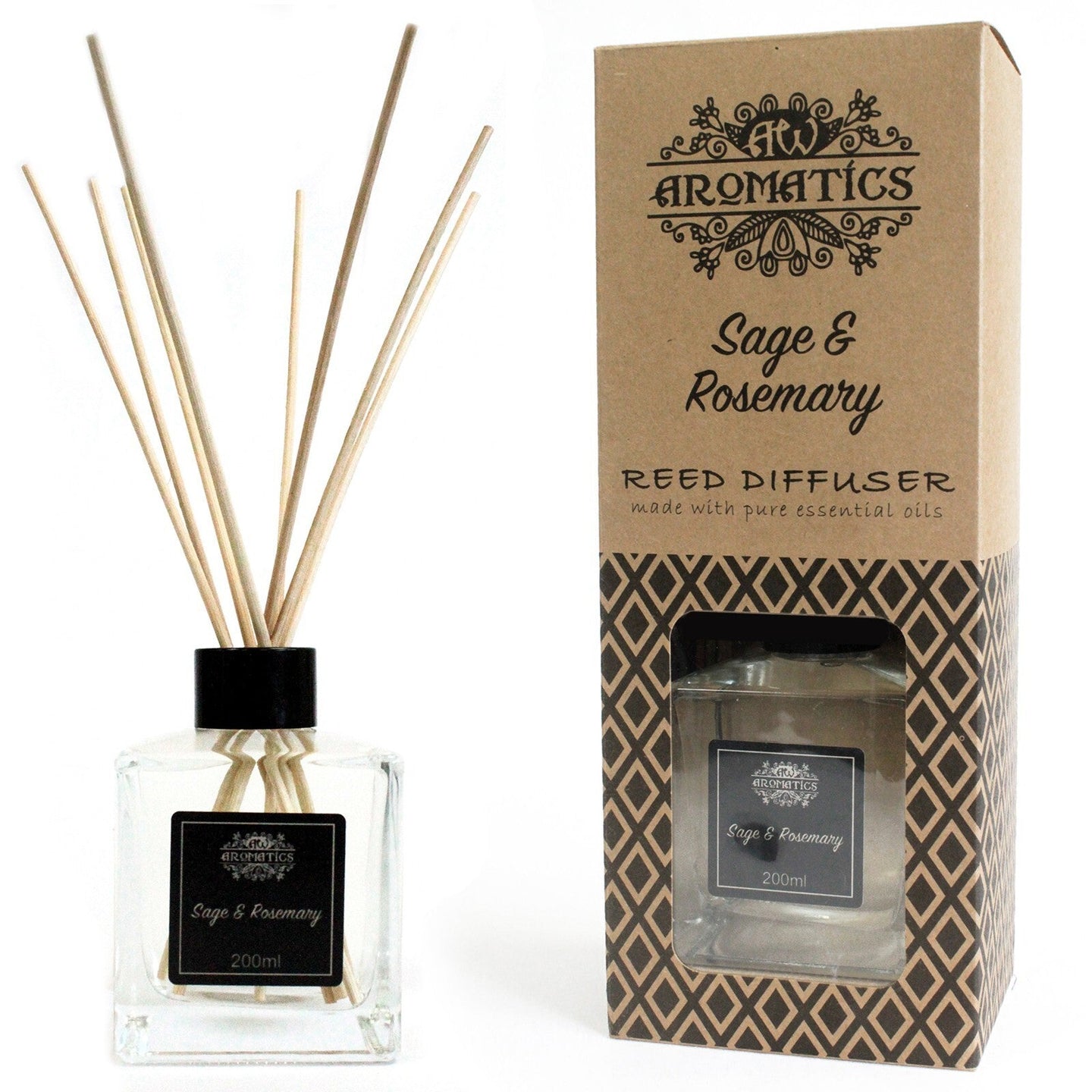 200ml Sage & Rosemary Essential Oil Reed Diffuser - Per case: 1 Piece - Nexellus