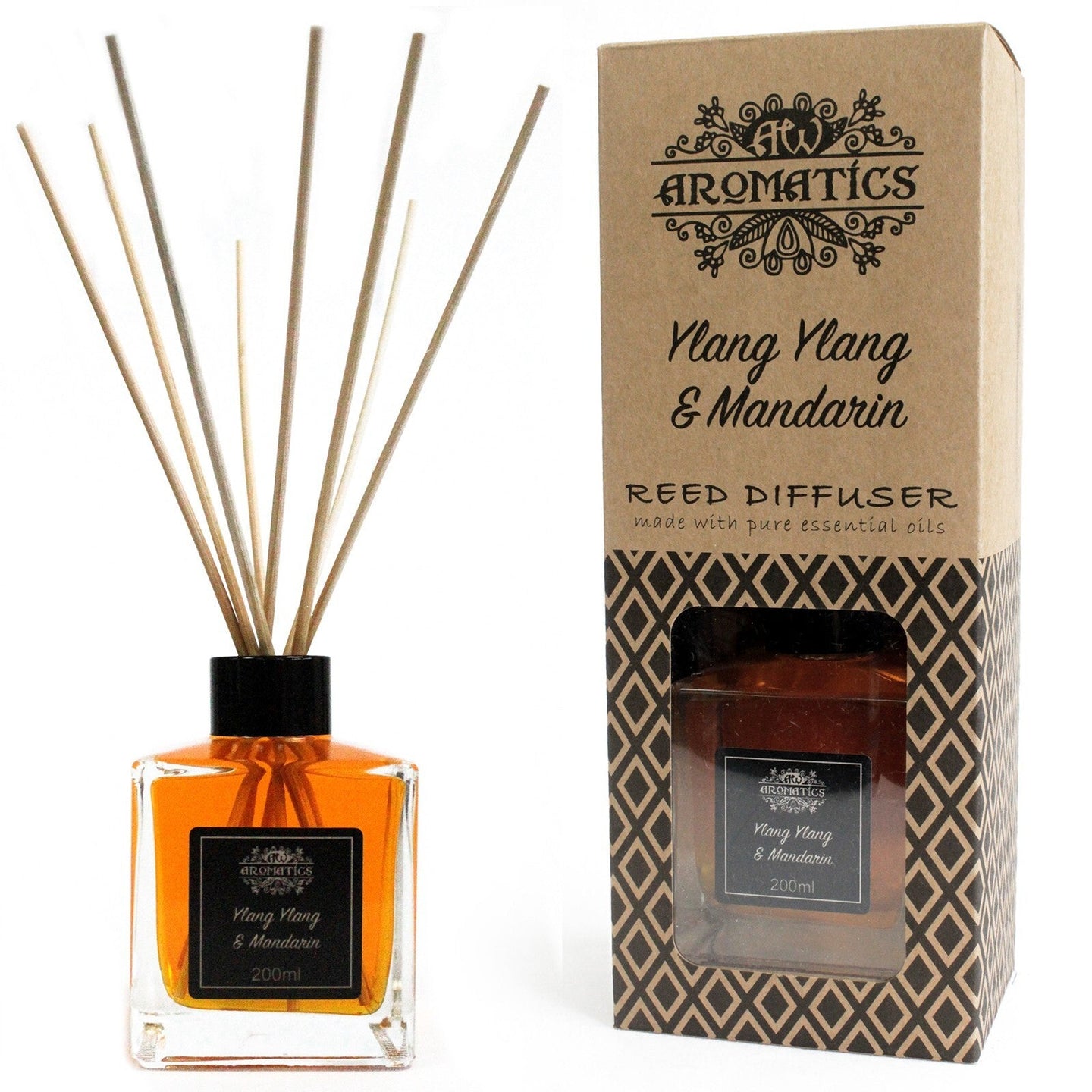 200ml Ylang Ylang & Mandarin Essential Oil Reed Diffuser - Per case: 1 Piece - Nexellus