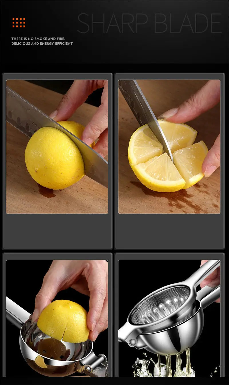 Manual multi-function lemon and orange juice press stainless