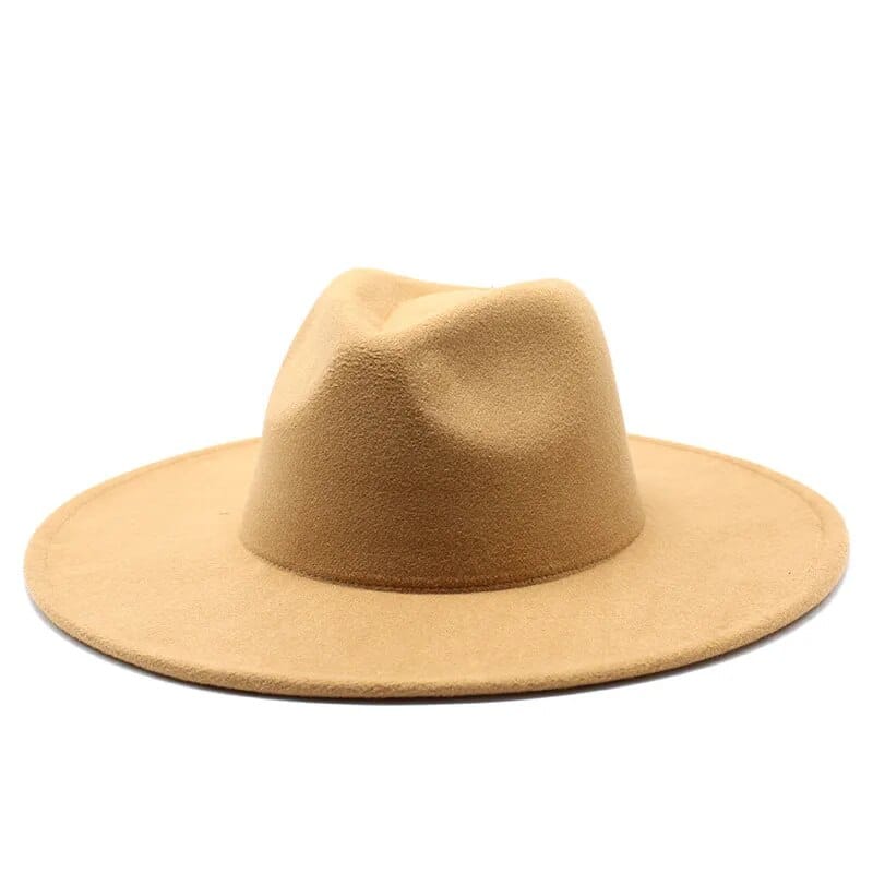 Sombrero fedora de ala ancha clásico sombrero de lana blanco negro hombres y