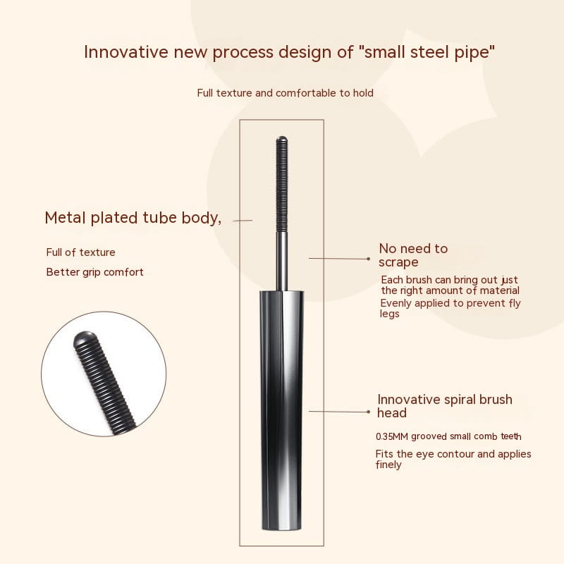 Three-dimensional curling metal steel tube mascara