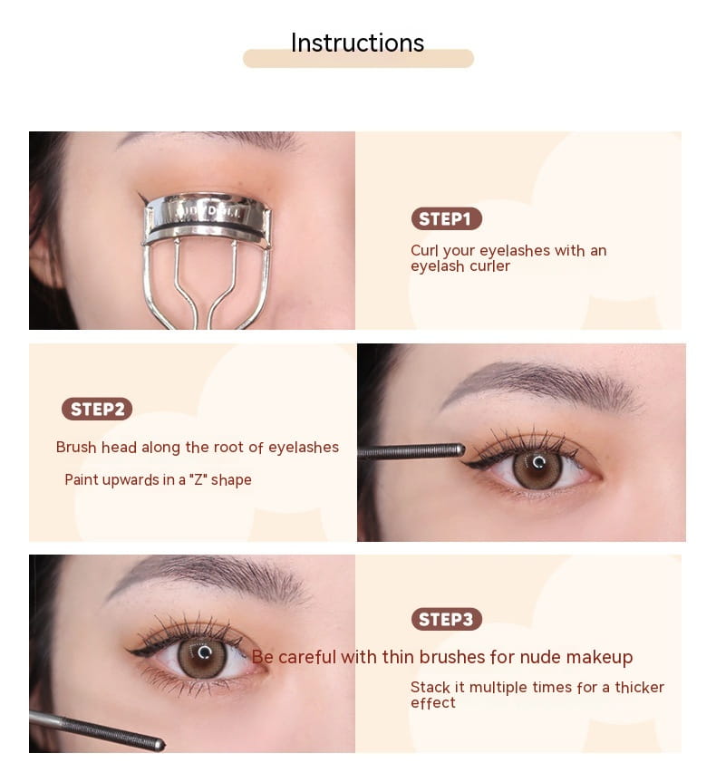 Three-dimensional curling metal steel tube mascara