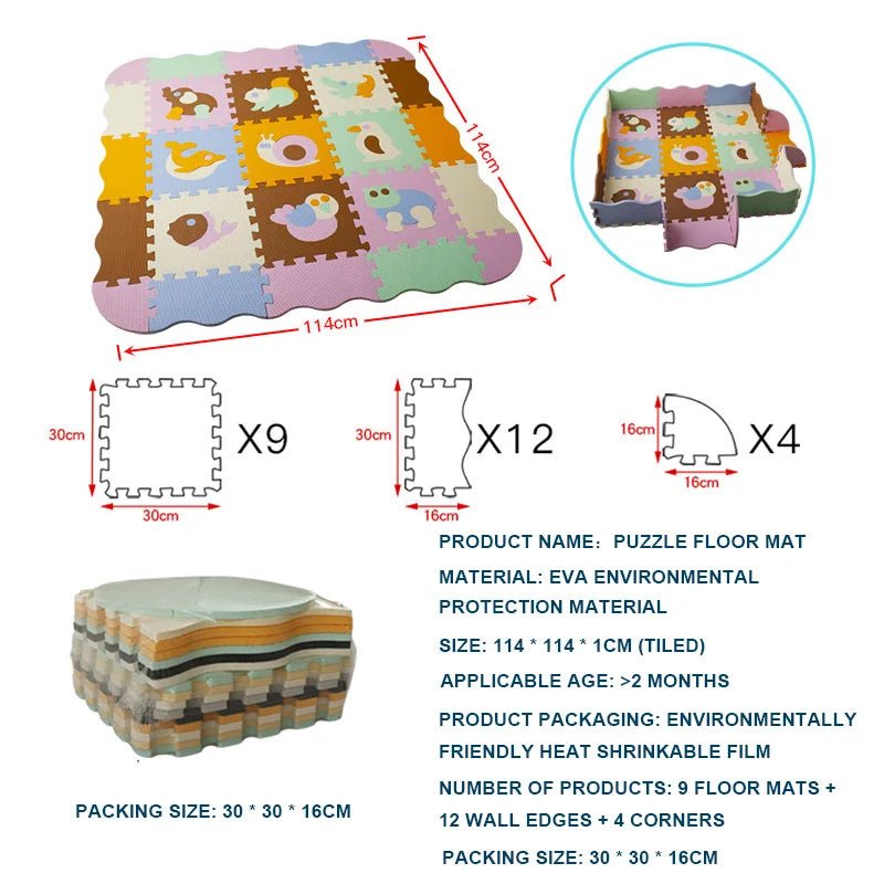 25 - Pcs Set Modular Play Mat 2 In 1 Puzzle Multivariant - Nexellus