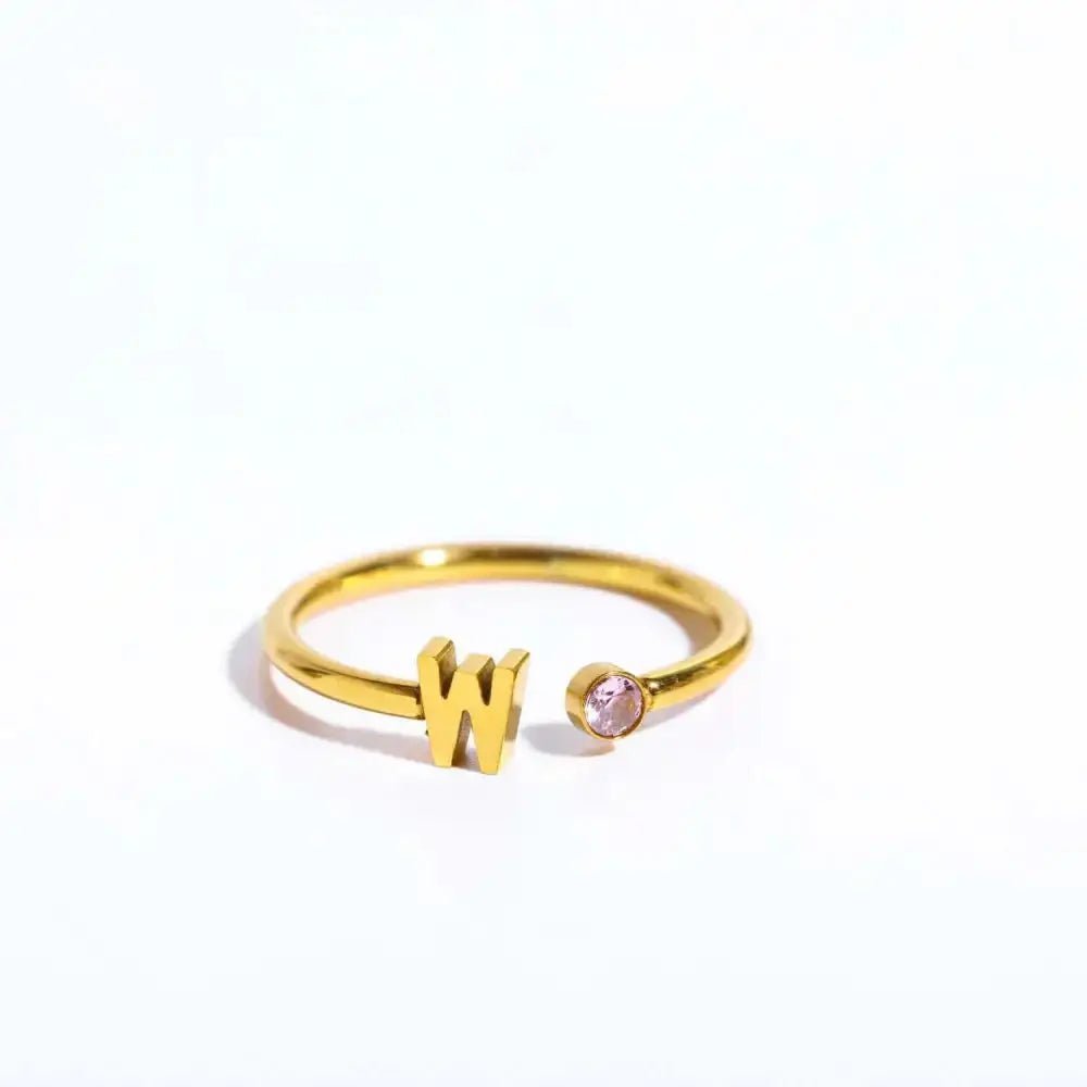 26 - letter open ring three - dimensional letter love open ring stainless - Nexellus