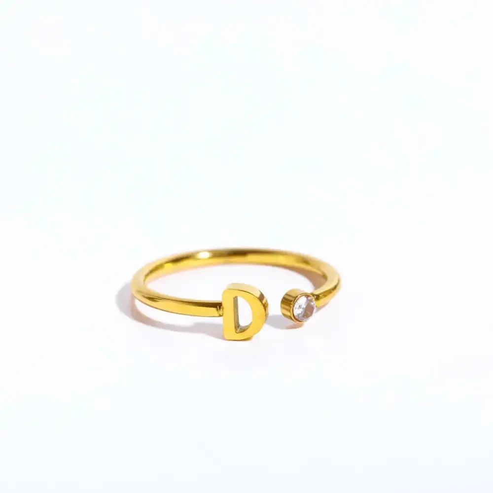 26 - letter open ring three - dimensional letter love open ring stainless - Nexellus