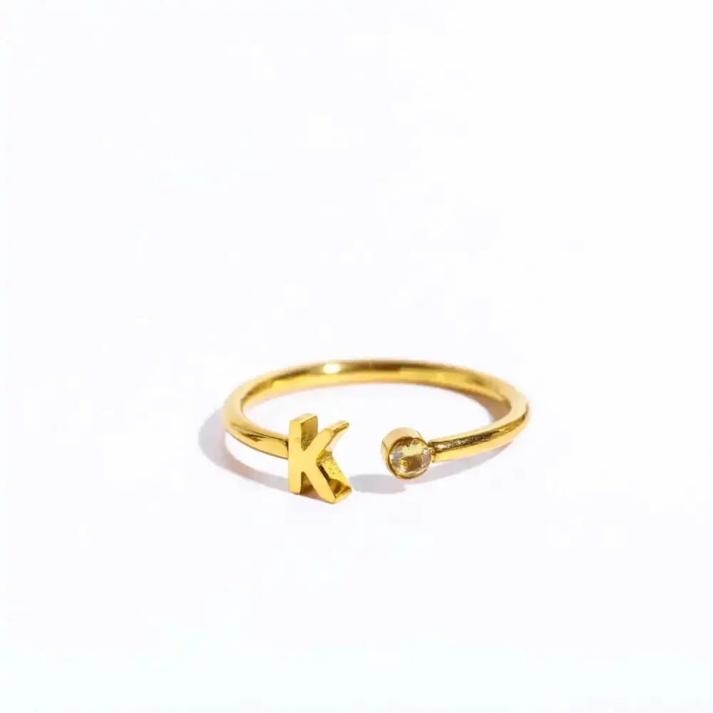 26 - letter open ring three - dimensional letter love open ring stainless - Nexellus