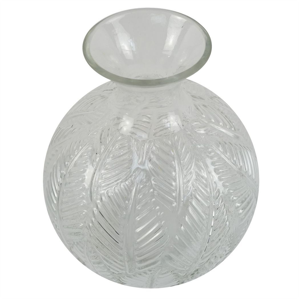 26cm Clear Fern Print Glass Bottle Vase - Nexellus