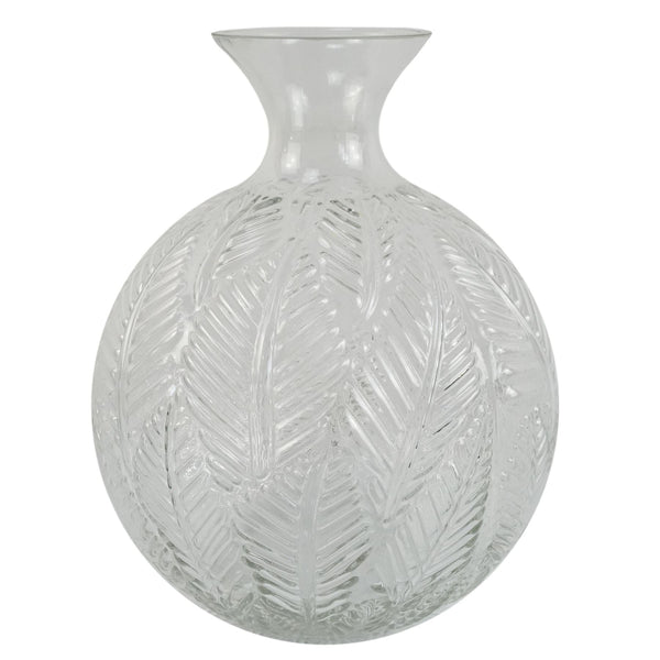 26cm Clear Fern Print Glass Bottle Vase - Nexellus