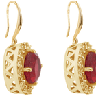 Gemshine earrings with red ruby quartz GEMSTONES, round earrings. Sustainable, quality jewelry Made in Spain, metal color:silver gold plated. - Nexellus