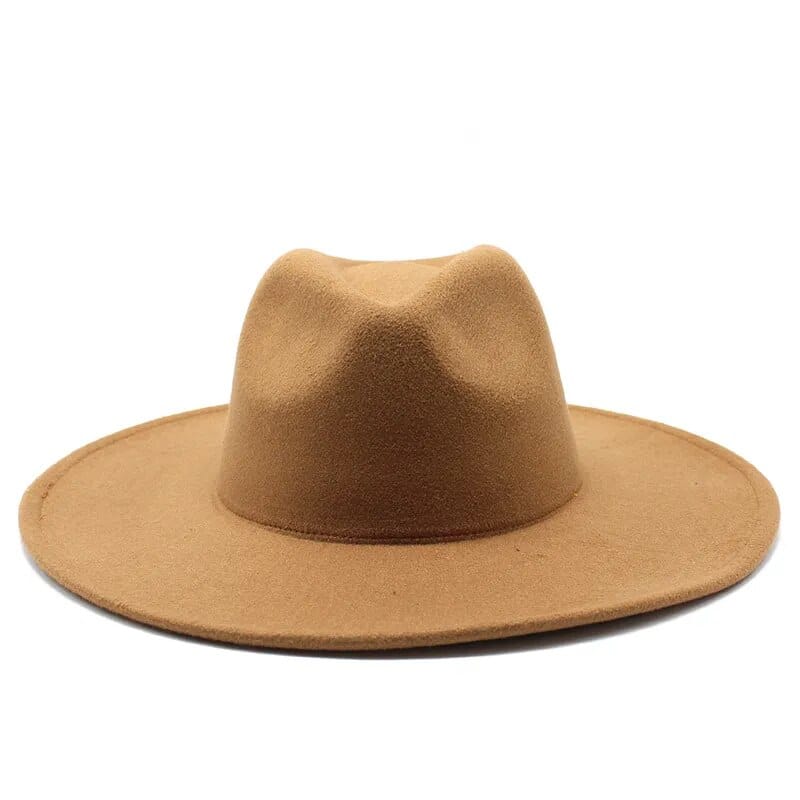 Sombrero fedora de ala ancha clásico sombrero de lana blanco negro hombres y