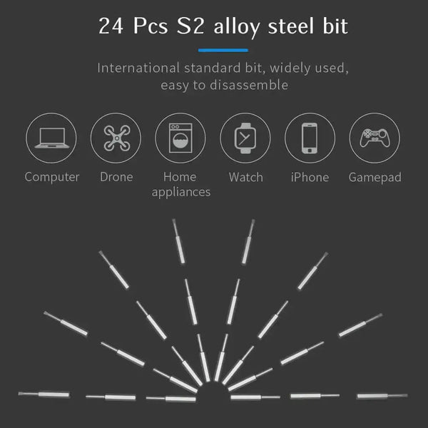 28 in 1 electric screwdriver set precision repair screwdriver lithium - Nexellus