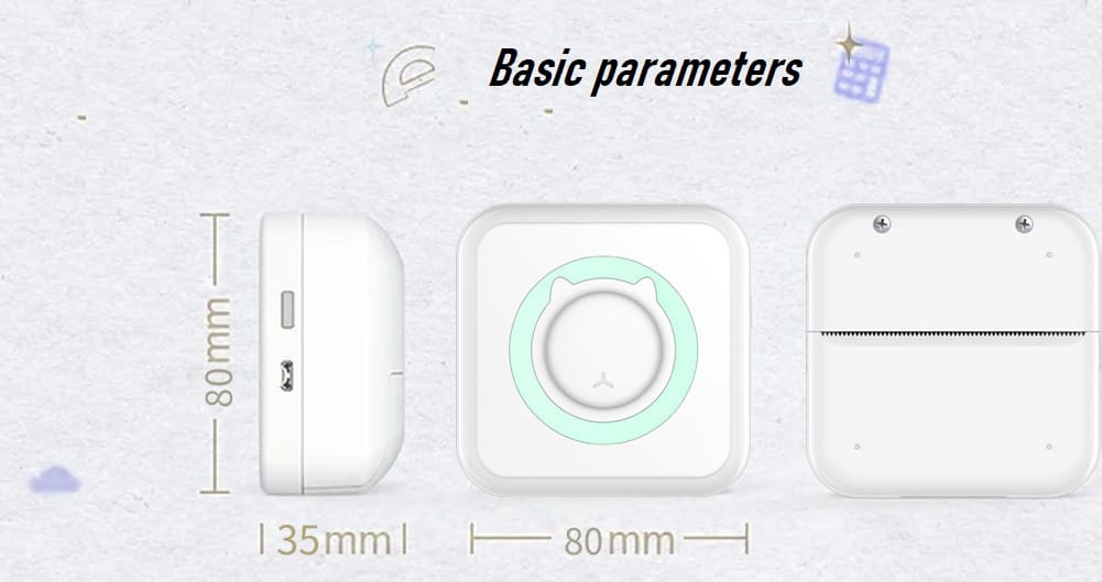 Mini imprimante thermique portable sans fil bt 203dpi photo