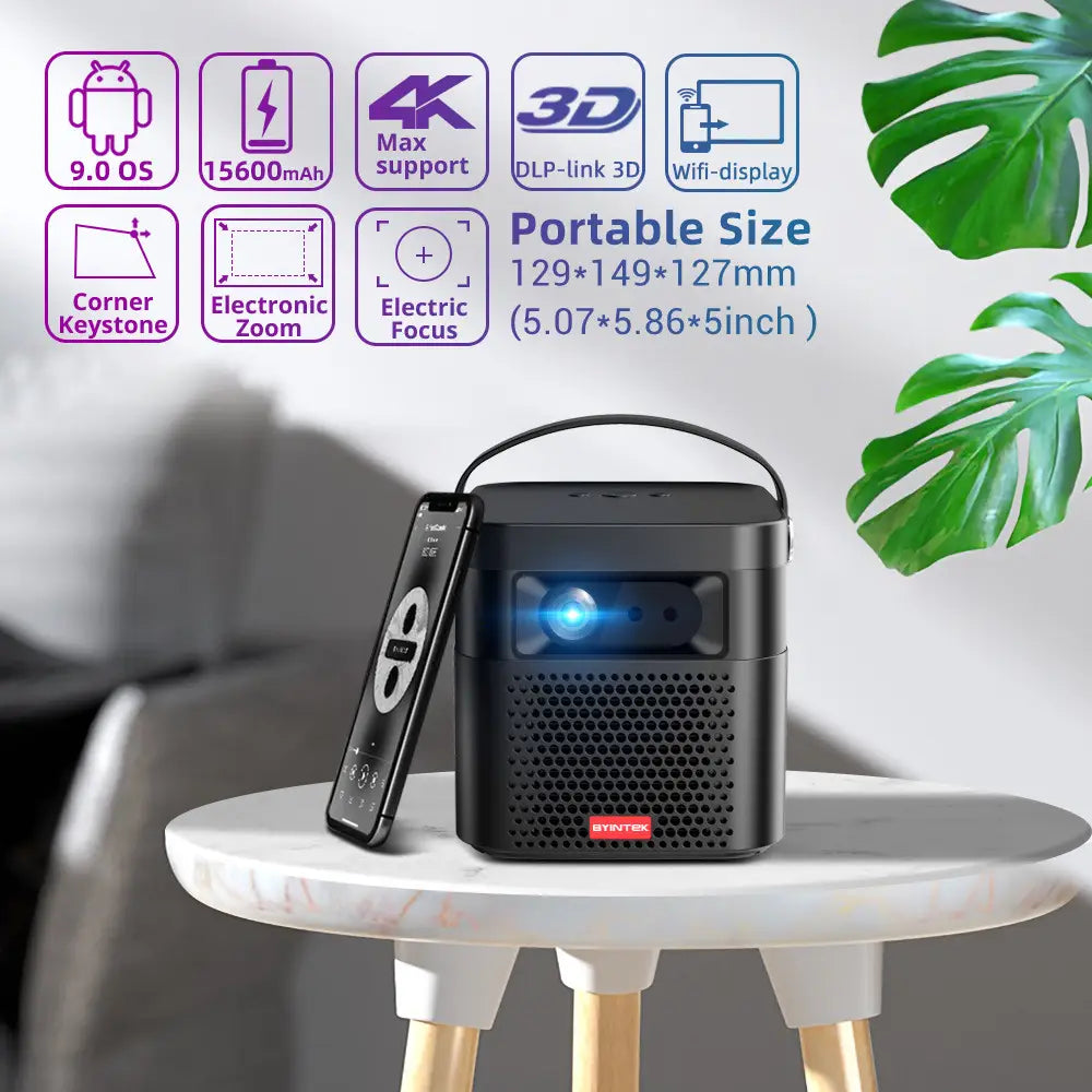 Hd 3d home theater projector rechargeable