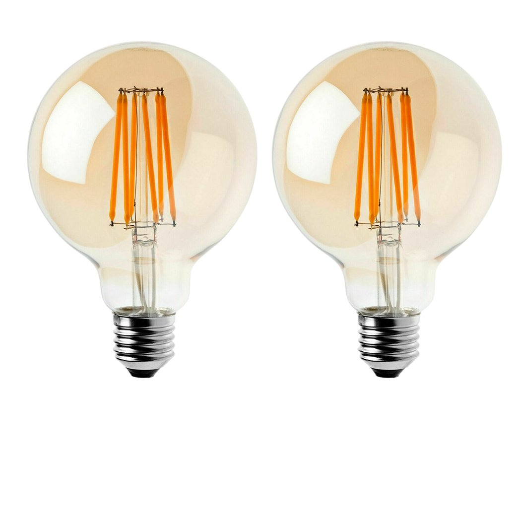 2Pack E27 LED Edison Dimmable Vintage Amber Glass Warm white 2700K Light Bulbs - Nexellus