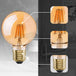 2Pack E27 LED Edison Dimmable Vintage Amber Glass Warm white 2700K Light Bulbs - Nexellus