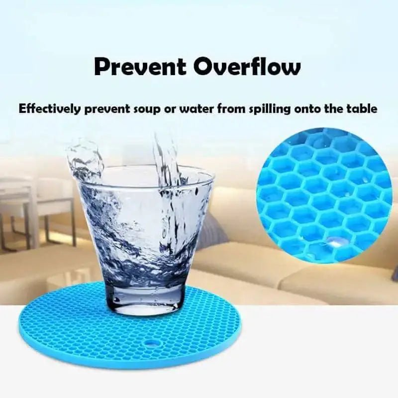 2pc 18cm round heat resistant silicone mat drink cup coasters non - slip - Nexellus