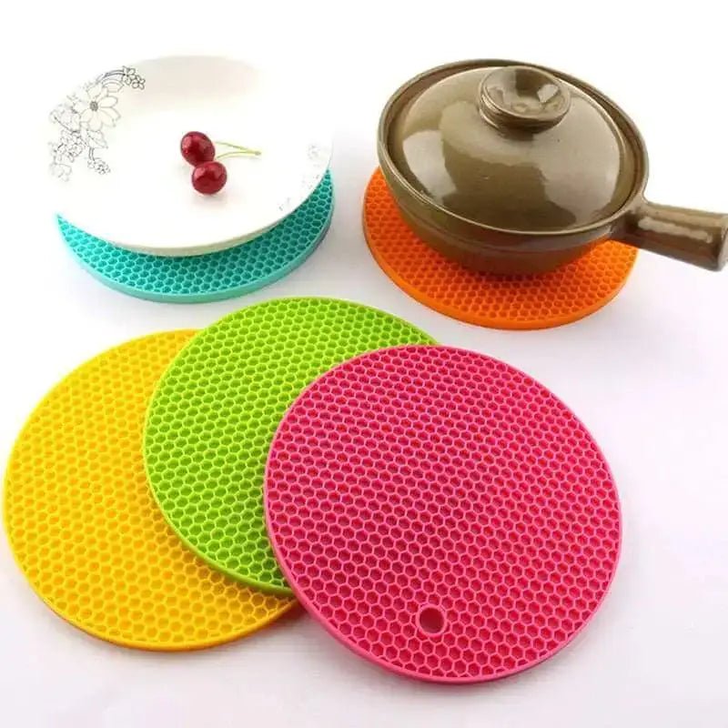 2pc 18cm round heat resistant silicone mat drink cup coasters non - slip - Nexellus