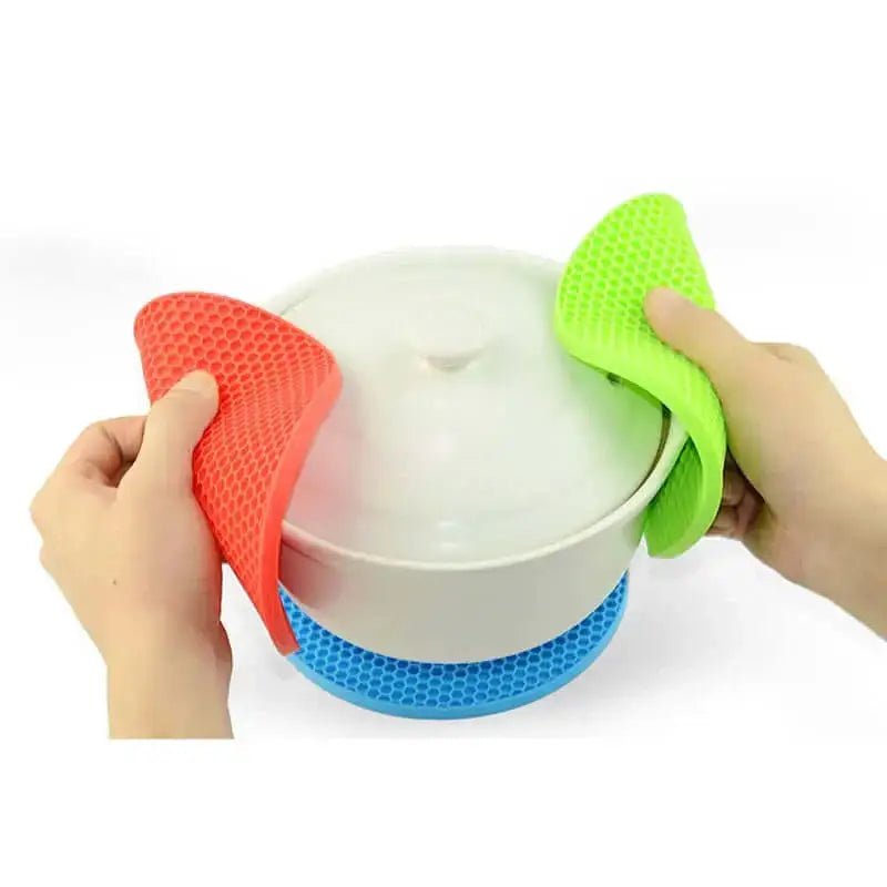 2pc 18cm round heat resistant silicone mat drink cup coasters non - slip - Nexellus