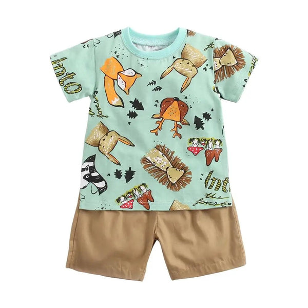 2pcs set t-shirt and shorts for children multivariant - Nexellus