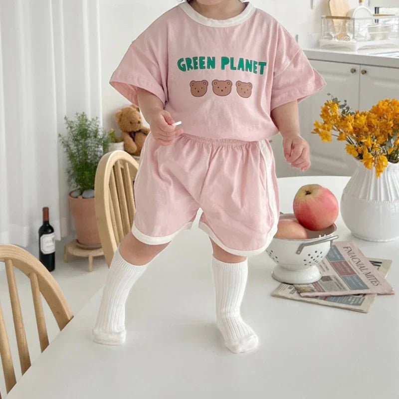 2pcs set T-shirts and Pants for Children Green Planet multivariant - Nexellus