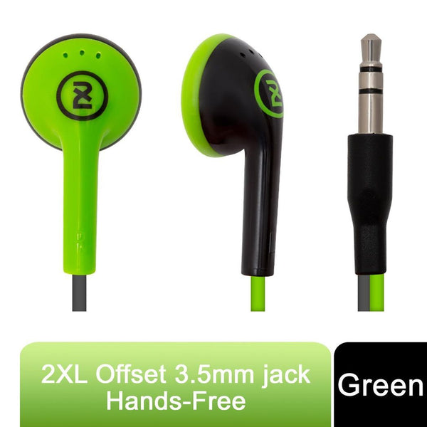 2XL Offset 3.5mm jack In - Ear Headphone Hands - Free, Green - Nexellus