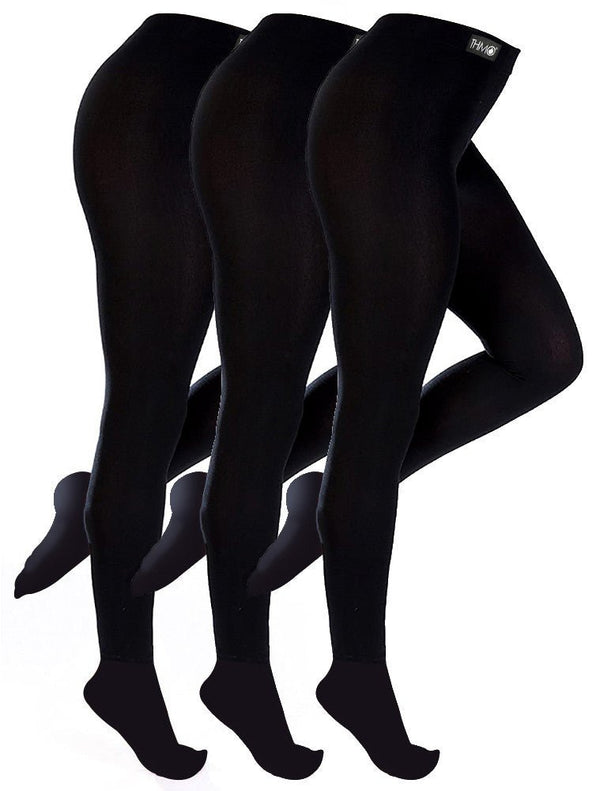 3 Pack Ladies Fleece Lined Thermal Tights - Nexellus