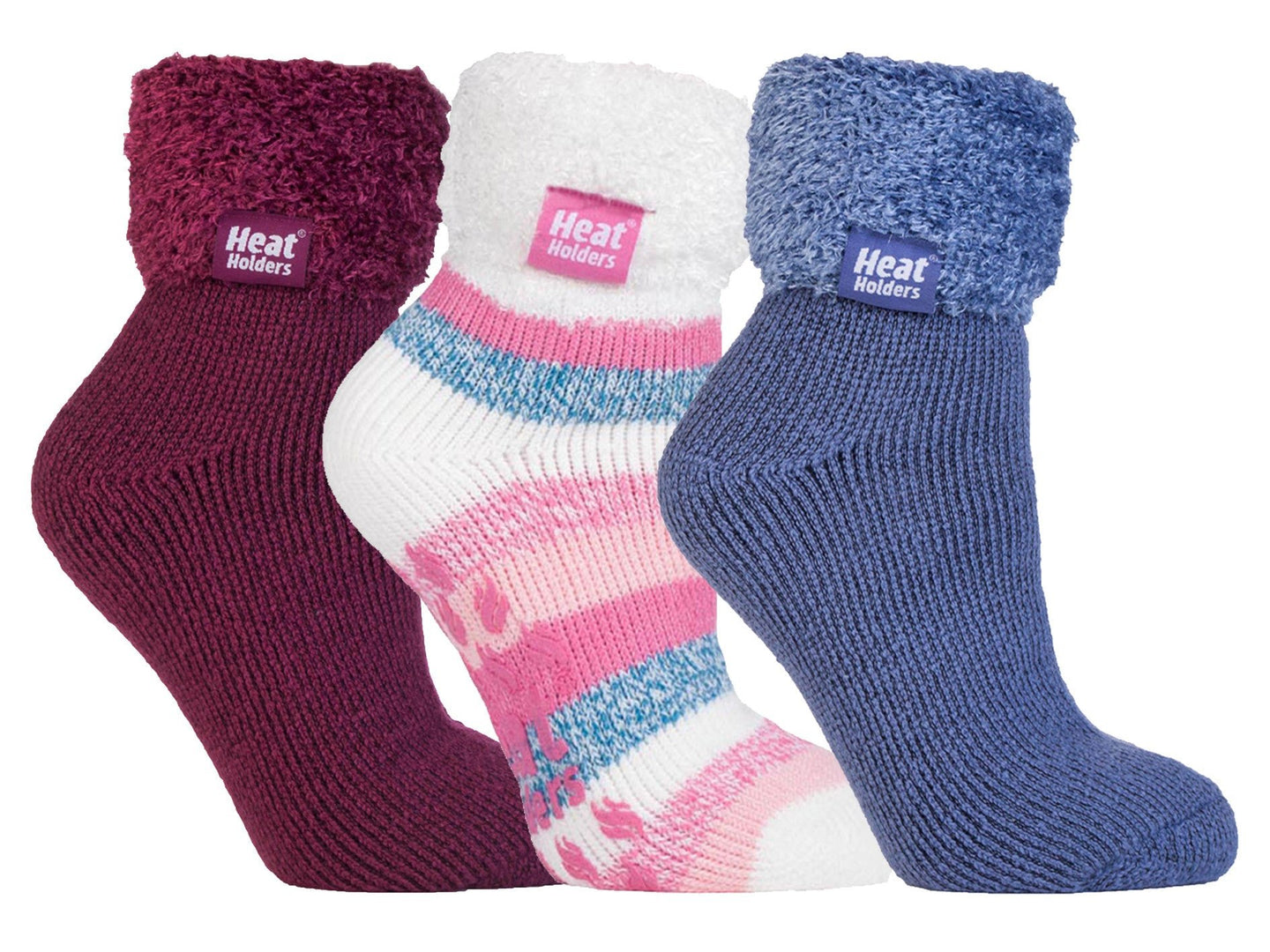 3 Pack Womens Lined Non Slip Socks - Nexellus