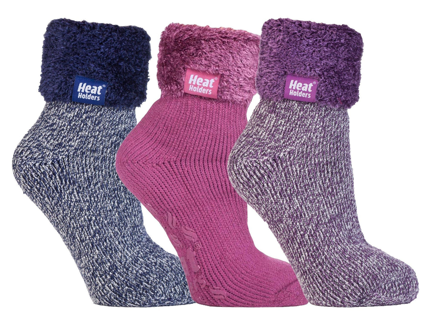 3 Pack Womens Lined Non Slip Socks - Nexellus