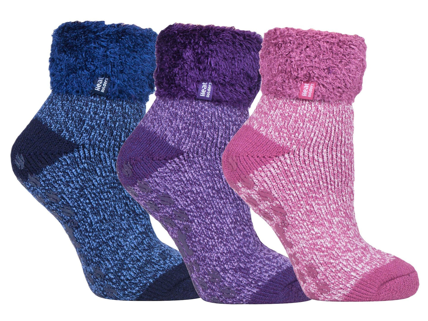 3 Pack Womens Lined Non Slip Socks - Nexellus