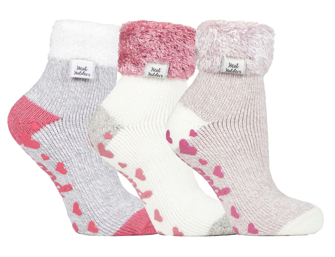 3 Pack Womens Lined Non Slip Socks - Nexellus