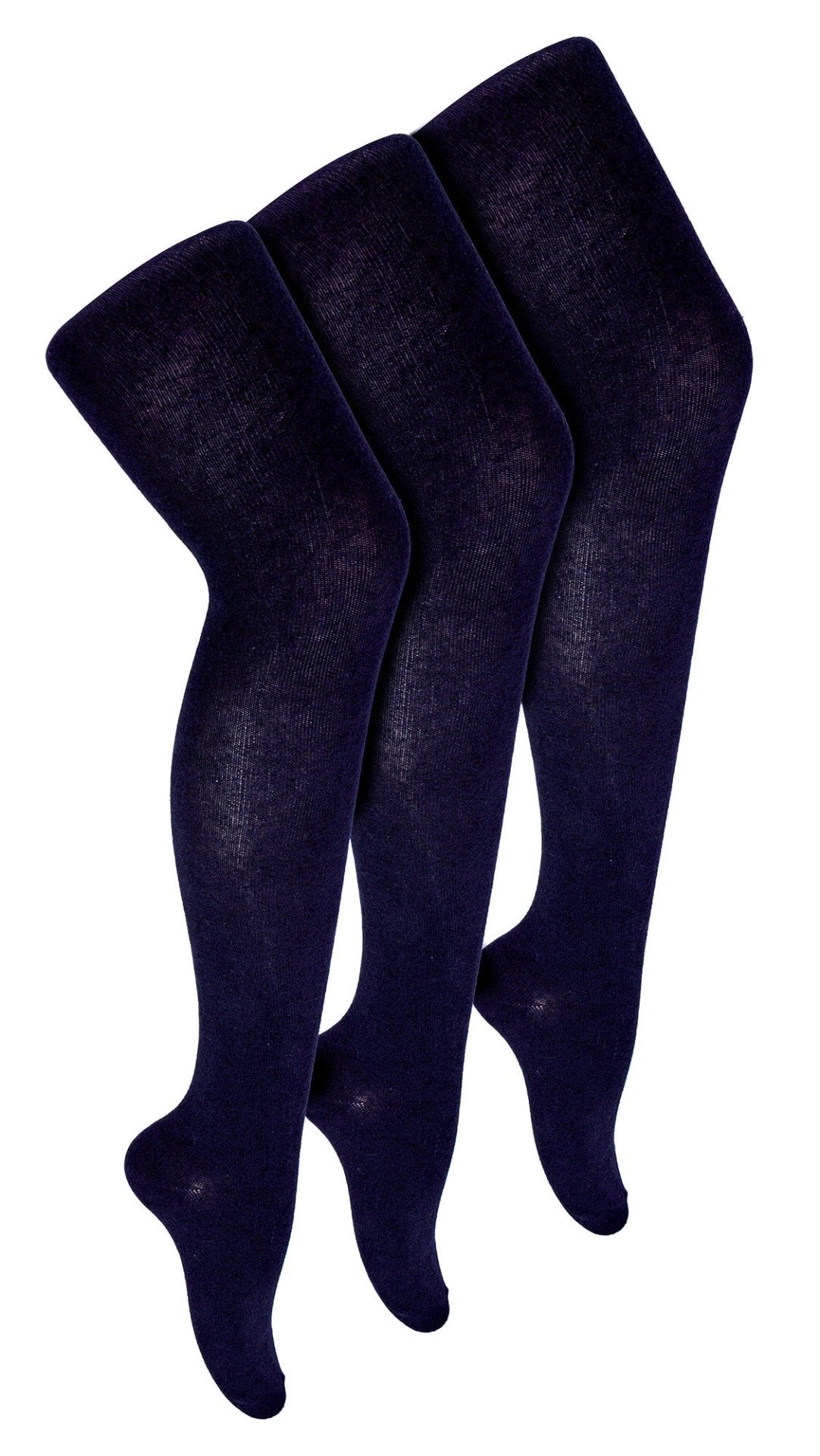 3 Pairs Girls Opaque School Tights - Nexellus