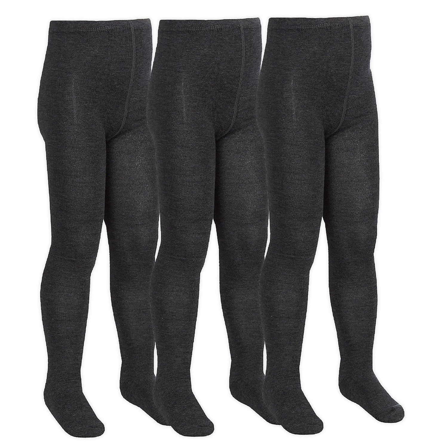 3 Pairs Girls Plain Soft Bamboo School Tights - Nexellus