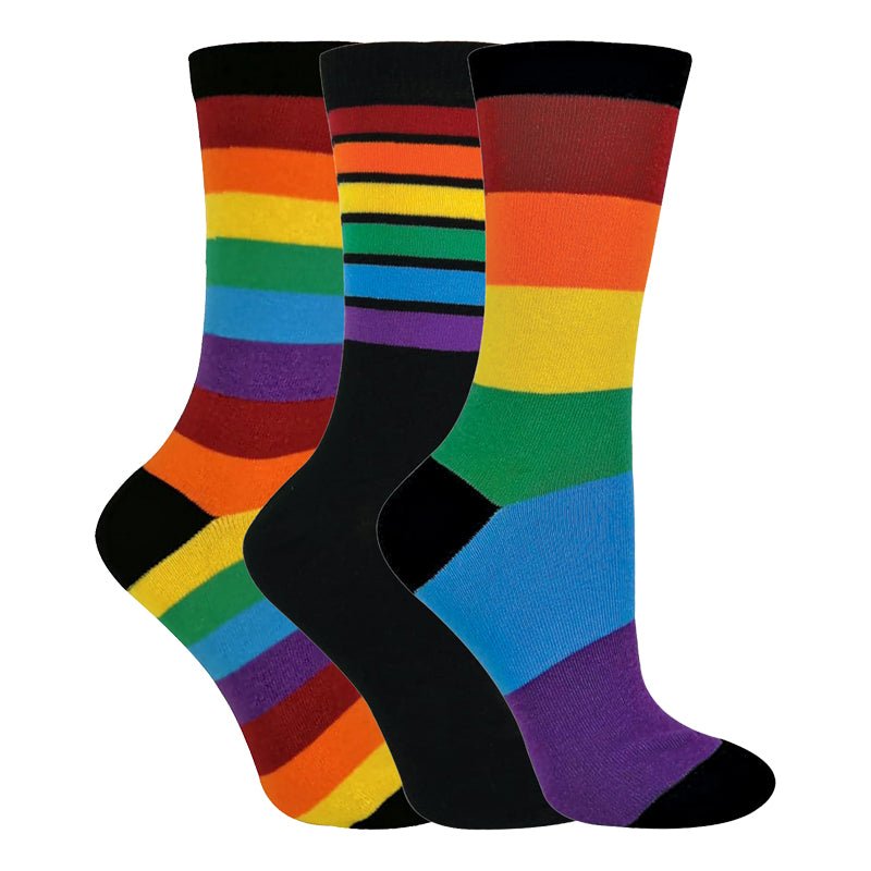 3 Pairs Kids Striped Rainbow Socks - Nexellus