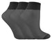 3 Pairs Ladies 15 Den Nylon Ankle High Pop Socks - Nexellus